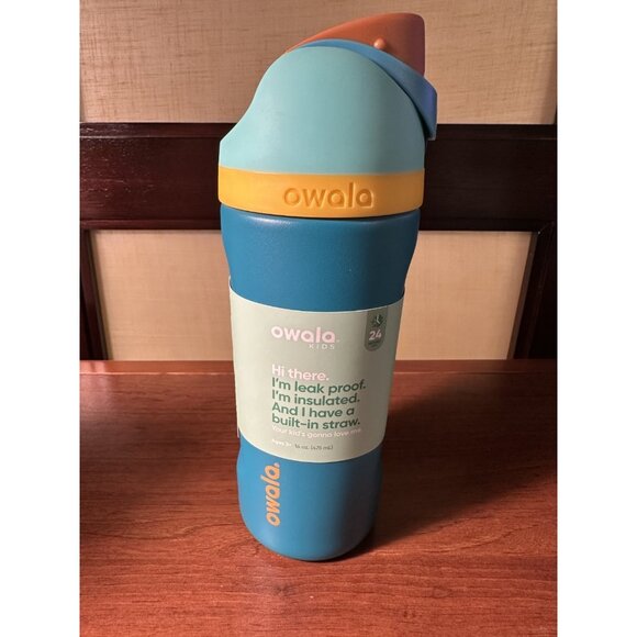Owala Kids 16oz FreeSip Spout Leak Proof, Stainless Steel Bottle Splishy Splashy - Picture 1 of 9